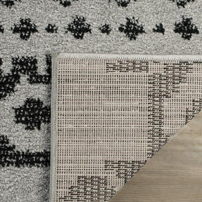 Elegance Silver & Black 4' Square Wool-Synthetic Blend Area Rug