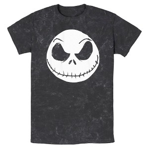 Mens The Nightmare Before Christmas Halloween Jack Skellington Big Face T Shirt - 1 of 4