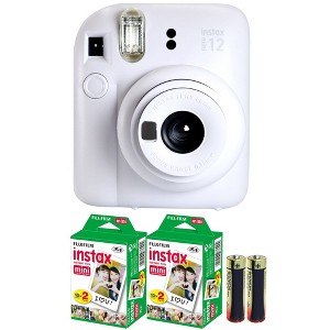 FUJIFILM INSTAX MINI 12 Instant Film Camera (Clay White) with 2x