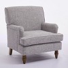 Whisen Vintage Upholstered Linen Armchair with Wood Legs - 4 of 4