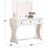Sapphtopaz Makeup Vanity Desk with Foldable Mirror, Wood Makeup Table with 3 Drawers & Cushioned Stool Dresser For Bedroom - 2 of 4