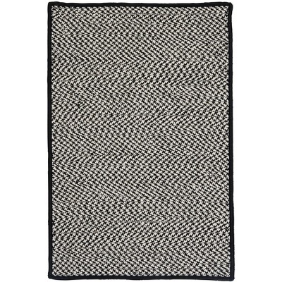 Colonial Mills Outdoor Houndstooth Tweed Braided Rug, Black 3'x5', Rectangle Shape