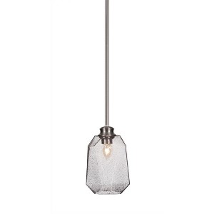 Toltec Lighting Rocklin 1 - Light Pendant in  Brushed Nickel with 8.75" Clear Bubble Shade - 1 of 1