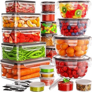 BRINJOY 40-PCS Food Storage Containers with Lids - Leakproof Meal Prep Containers, Microwave & Dishwasher Safe - 1 of 4