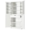 Whisen 72" Tall Farmhouse Kitchen Pantry Cabinet, Curved Storage Cabinet, Versatile Cupboard with 8 Door Shelves - 3 of 4
