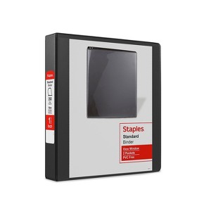Staples Standard 1 1/2" 3-Ring View Binder Black (26437-CC) 55398/26437 - 1 of 4