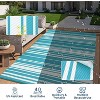 Coucheta Outdoor Patio Rug for Camping, Waterproof Foldable Plastic Straw Mat, Modern Striped Picnic Mat, UV Resistant, Large Outdoor Carpet - 3 of 4