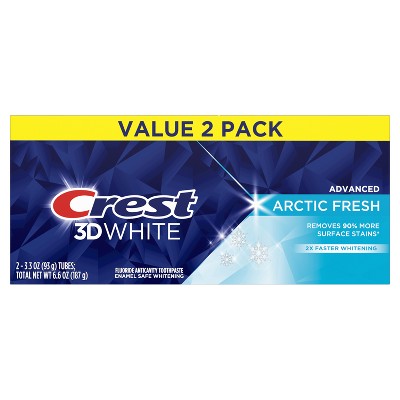 Image of Crest 3D White Advanced Teeth Whitening Toothpaste - Arctic Fresh - 3.3oz/2pk