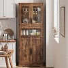 Pantry Cabinet, Tall Bathroom Storage Cabinet with Glass Doors and Adjustable Shelf, Freestanding Cupboard Tall Linen Cabinets for Kitchen, White - 3 of 4