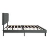 DOMETOUR Twin Upholstered Platform Bed Frame, Button Tufted Linen Headboard, No Box Spring, Wood Slats, Easy Assembly, Dark Grey - 4 of 4