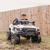 Aosom 12V Ride-on Truck with Remote Control, 2-Seater Battery-Operated Electric Car for Kids with Music, White - 2 of 4