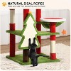 Christmas Cat Tree Tower for Indoor Cats, 54in Multi-Level Cat Climbing Tower with Cat Condos, Top Perches, Hammock - 3 of 4