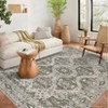 Area Rug Retro Boho Pattern Washable Ultra-Thin Non Slip Living Room Dining Bedroom & Office Dark Green - 4 of 4