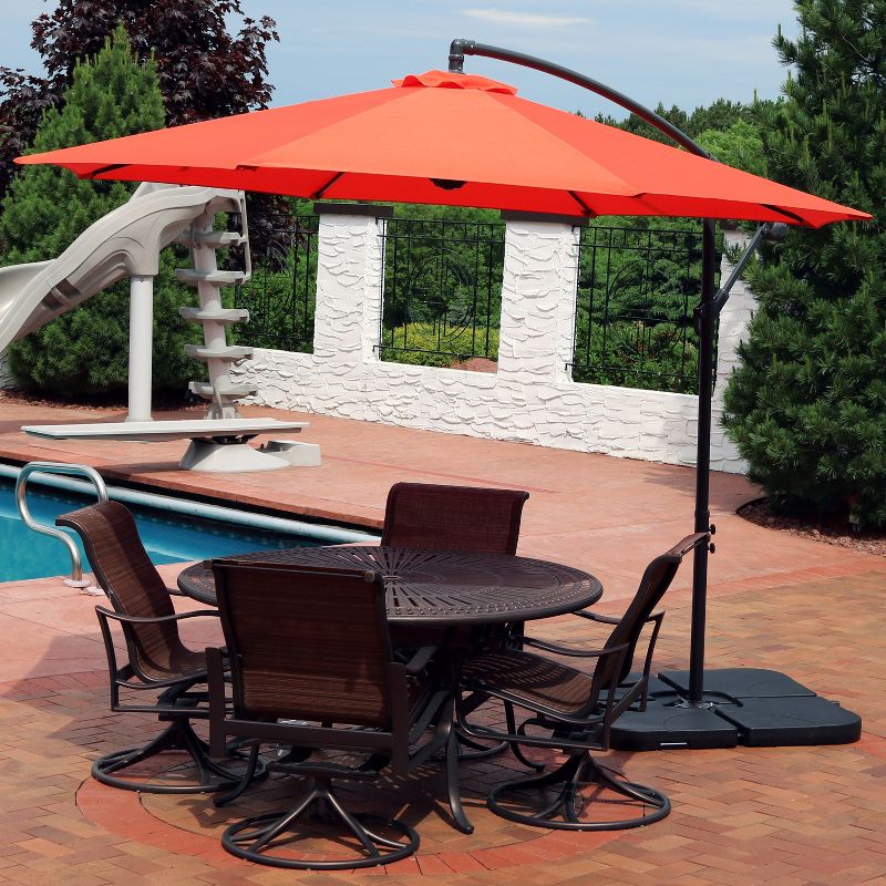 Sunnydaze Outdoor Steel Offset Cantilever Pool Patio Umbrella with Crank and Cross Base - 10', 5 of 17