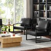 Hooseng Modern Accent Chair Set of 2, Armchairs with PU Leather Upholstery, Single Upholstered Sofa Chair, Ergonomic Lounge Living Room Chair for 2 - 2 of 4
