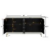 4-Door Vintage Storage Cabinet Retro Sideboard Wood Buffet Accent Cabinet with M-Shaped Panel Door, Antique Navy Blue/Gray/Champagne Silver-ModernLuxe - 4 of 4