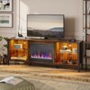 Bestier 70" Modern TV Stand with Electric Fireplace and LED Lights, Gaming Entertainment Center with Cabinet and Large Storage in Living Room - 3 of 4