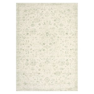 Washable Vintage Floral Rug Non Slip Low Pile Rug Soft Throw Floor Cover Foldable Indoor Carpet for Living Room Bedroom - 1 of 4