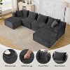107"/ 137" Modular Sectional Cloud Couch,Deep Seat Boneless Couch,Convertible Comfy Floor Sofas with Ottomans and Memory Foam - 3 of 4