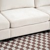 MYINDA 3-Seater Chenille Deep Sofa,Conforms to body curves,Cloud-soft sitting,with Side Pocket for Living Room，BEIGE - 4 of 4