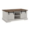 JUJABU 41.3" Rectangular Rustic Coffee Table with Sliding Door and Adjustable Shelves, for Living or Meeting Room - 2 of 4