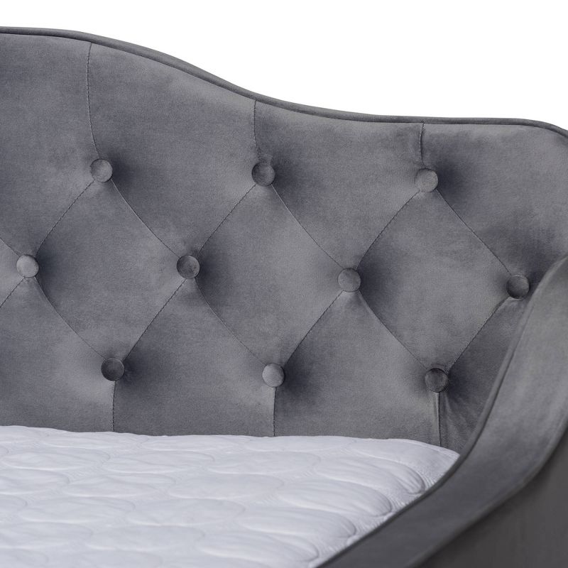 Freda Velvet Fabric Upholstered Button Tufted Daybed - Baxton Studio, 5 of 9