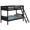 NicBex Twin Over Twin Bunk Bed with Safety Guardrails,Loft Bed with Built-in Ladder for Bedroom,Convertible Bunkbeds,Black/Brown/White/Gray - 2 of 4