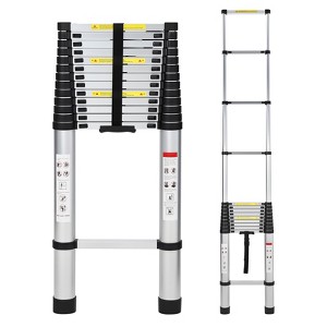 15.5FT Aluminum Telescoping Ladder, 330LB Capacity Collapsible Extension Ladder for Home RV Outdoor Work, Multi-Purpose Lightweight Portable Ladder - 1 of 4