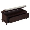 CAVINAS Storage Bench Shoe Rack Classic Storage Bench with Cushioned Seat and 3 Drawers - 3 of 4