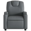 vidaXL Gray Faux Leather Recliner Chair with Manual Recline, Cup Holders and Side Pocket for Living Room, Bedroom Comfort - 4 of 4