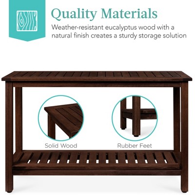 Espresso Eucalyptus Wood 50.5" Console Table with Storage