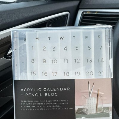 Acrylic Monthly Calendar & Pen Holder