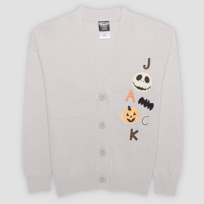 Women's The Nightmare Before Christmas Jack Skellington Cardigan - Gray