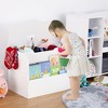 Kids Wooden Toy Storage Cabinet, With Safety Hinges And Flaps, For Toys, Books, Storage, For Home, Kindergarten, Bedroom, Playroom, White - 4 of 4