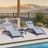 PURPLE LEAF Patio Chaise Lounge Set of 3 Outdoor Lounge Chair Beach Pool Sunbathing Lawn Lounger Recliner Chiar, Side Table Included - 2 of 4