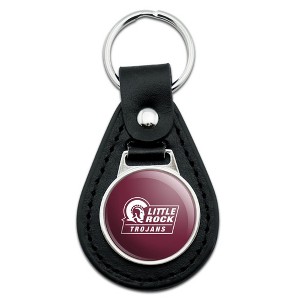 University of Arkansas at Little Rock Primary Logo Black Leather Keychain - 1 of 4