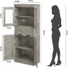 Pantry Cabinet, Tall Freestanding Storage Cabinet with Adjustable Shelves and Glass Doors 67 Inch Pantry Cupboard - 2 of 4