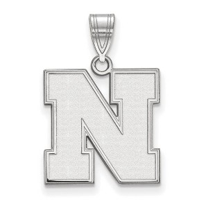 Black Bow Jewelry 10k White Gold Nebraska Cornhuskers NCAA Medium Pendant - 1 of 3