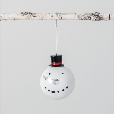 Sullivans Snowman Top Hat Ball Ornament 5"H Black