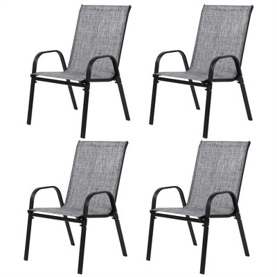 XINGHANZHENXUAN 4-Piece Patio Accent Chairs, Fabric Camping Chairs with High Backrest & Armrests for Garden, Pool, Beach