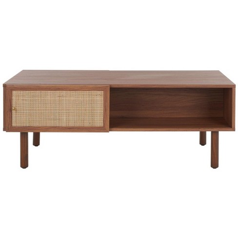 Silvanna 2 Door Coffee Table - Walnut/Natural - Safavieh - image 1 of 4