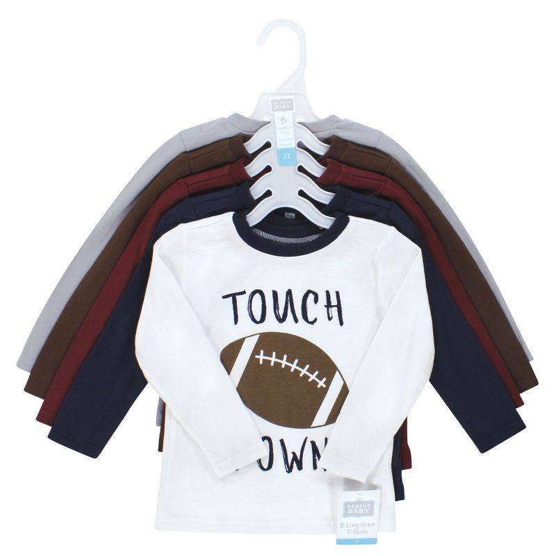 Hudson Baby Infant and Toddler Boy Long Sleeve T-Shirts, Football, 2 of 8