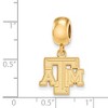 Black Bow Jewelry 14k Yellow Gold Plated Sterling Silver Texas A&M Aggies NCAA Bead Charm - 2 of 3