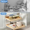 LOVMOR 2 Tier Soft Close Pull Slide Out Cabinet Organizer, Wooden Cabinet Drawer Organizer with U Bracket - 3 of 4