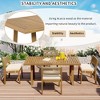 PAGED Patio Dining Set Wood Patio Table and Chairs Set with Thick Cushions for Patio, Balcony, Garden, Courtyard - 3 of 4