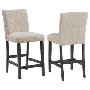 Coaster Home Furnishings Alba Boucle Upholstered Counter Height Dining Chair Beige and Charcoal Grey (Set of 2) - 1 of 4