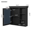 SEVOBAL Bathroom Storage Cabinet 30'' x 28'' Wall Mounted Medicine Cabinet with Mirror Adjustable Shelves Organizer, Black, 30.07"*7.16"*28.74" - 2 of 4
