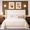 Velvet Upholstered Wingback Bed Frame, No Box Spring, Storage Space, Strong Slats, Easy Assembly - 3 of 4