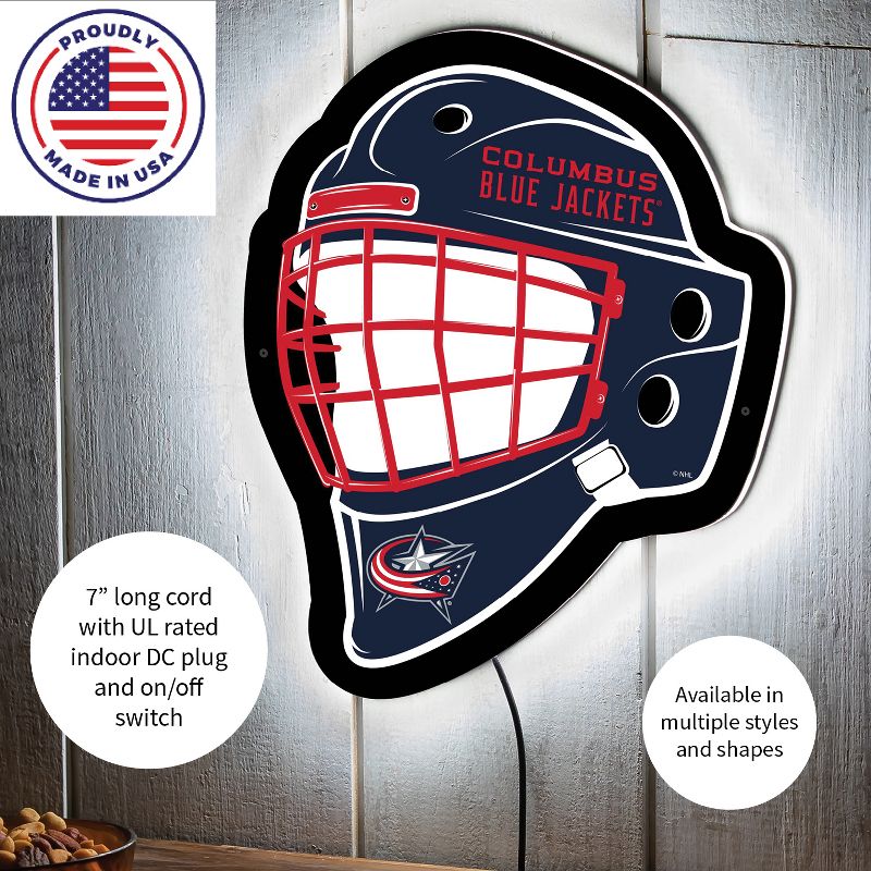 Evergreen Ultra-Thin Edgelight LED Wall Decor, Helmet, Columbus Blue Jackets- 15.6 x 19 Inches Made In USA, 5 of 7