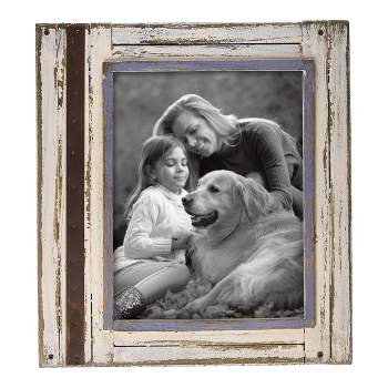 White and Brown Decorative Distressed Wood Picture Frame - Foreside Home & Garden